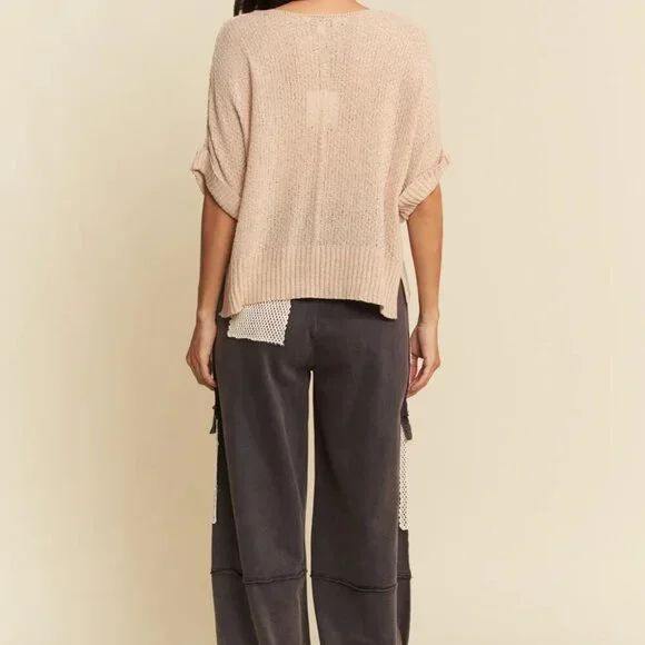 Davi & Dani Sequin‎ American Flag Patch Short Sleeve Knit Top - Picture 10 of 10